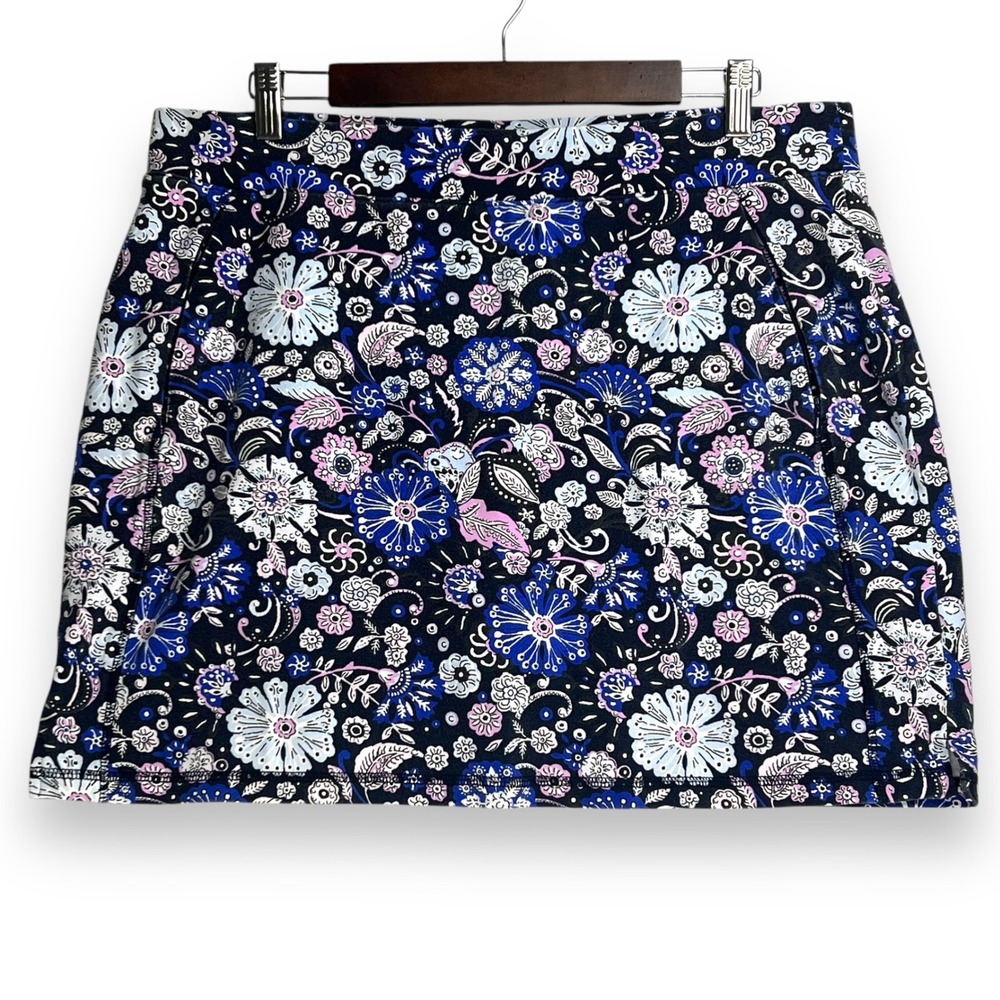 T by Talbots Skort Floral Golf Pickleball Athletic Pockets Cotton Stretch XLP‎